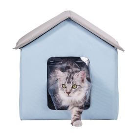 Heated Cat House, Outdoor Kitty Shelter with Timer, 600D Oxford Cloth Foldable Cat Shelter with Heated Pad for Winter to Stay Warm and Cozy